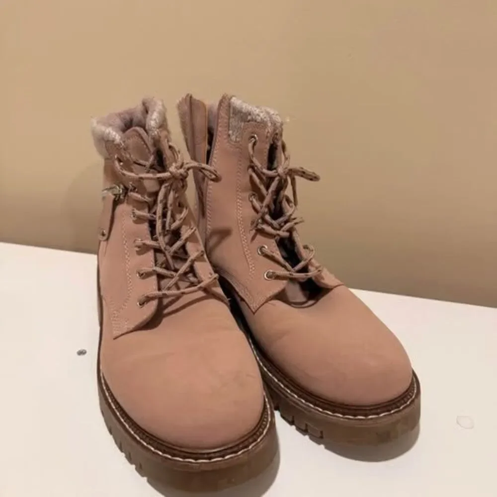 Dusty Rose Lace-Up Boots Size 42 (US Size 10)